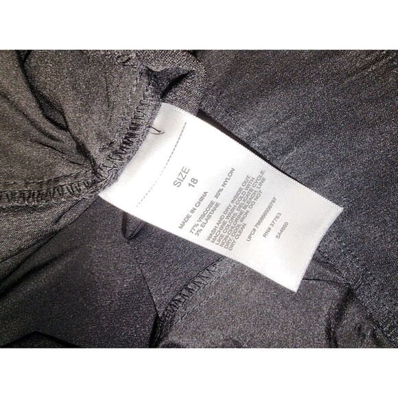 Rafaella Stretch Slim Pull-On Pants  Women's Sz 18 Black Solid Chino Stretch - Picture 10 of 11